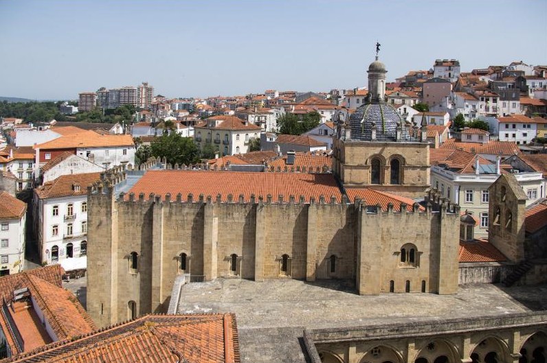 The Old Cathedral seen from above, with the city rooftops